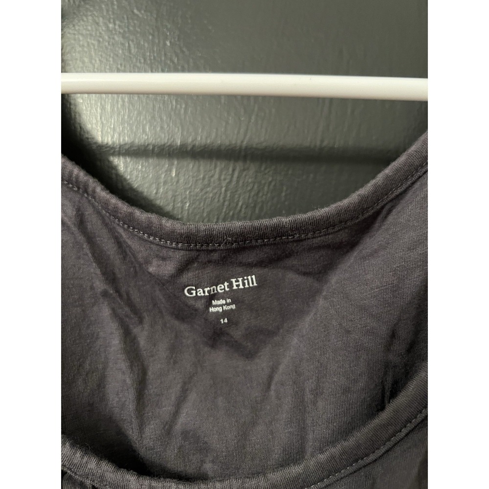 Garnet Hill Fit & Flare Dress Womens 14 Gray Sleeveless Stretch Knit Pockets - Picture 3 of 4